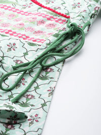 Thumbnail for Sangria Pure Cotton Ethnic Motifs Printed Angrakha Kurta - Distacart