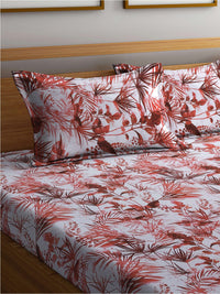 Thumbnail for BOMBAY DYEING Serenita Brown Printed Cotton 144 TC Queen Bedsheet with 2 Pillow Covers - Distacart