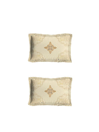 Thumbnail for DDecor Beige & Grey Ethnic Motifs 180 TC Cotton 1 King Bedsheet with 2 Pillow Covers - Distacart