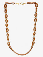 Thumbnail for Women's Pack Of 2 Brown Gold Toned Beaded Mask Chains - Ruby Raang - Distacart