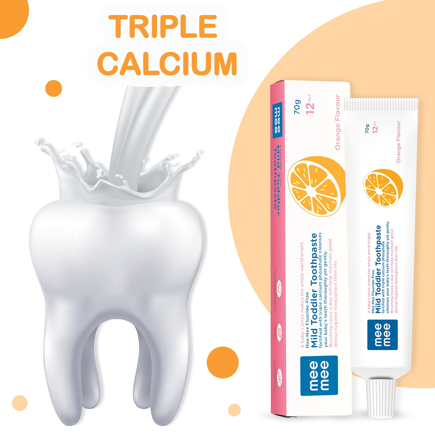 Mee Mee Fluoride-Free Mild Toddler Toothpaste - Orange Flavor - Distacart
