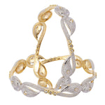 Thumbnail for Gold-Plated Alloy Heart Shape American Diamond Studded Bangle Set - The Pari - Distacart