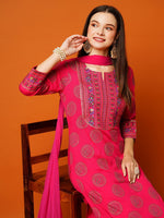 Thumbnail for Kalini Ethnic Motifs Printed Regular Kurta with Trousers & Dupatta - Distacart
