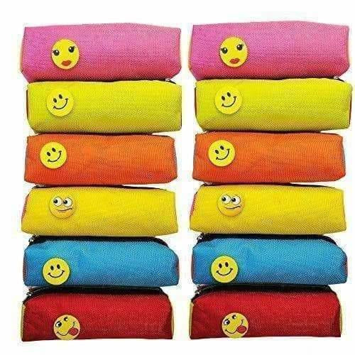 Bright Colour Multipurpose Smiley Pen Pencil Pouch Case - Distacart