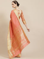 Thumbnail for Kalini Coral & Golden Woven Design Saree - Distacart
