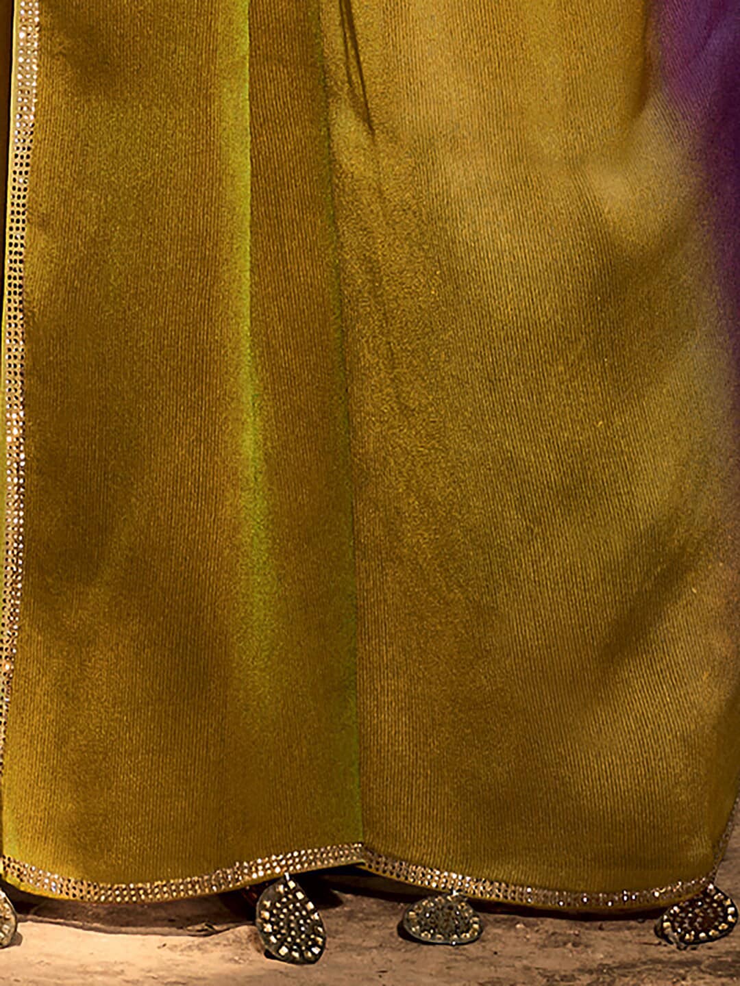 Saree Mall Purple & Beige Ombre Embroidered Sarees - Distacart