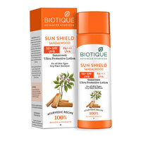 Thumbnail for Biotique Advanced Ayurveda Sun Shield sandalwood 50+SPF UVB Sunscreen - Distacart