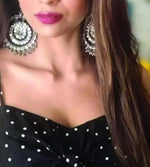 Thumbnail for Silver-Plated Alloy Kundan Studded Silver Round Earrings - The Pari - Distacart