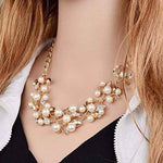 Thumbnail for Gold-Toned Alloy Pearl Studded Long Haar Necklace - The Pari - Distacart
