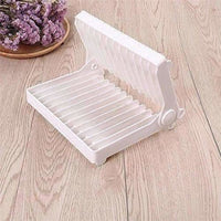 Thumbnail for White Color - Folding Plastic Kitchen Dish Rack Stand Plate Holder - 2 Piece - Distacart