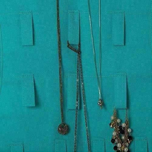 Green Color - Fabric Hanging Dress Double Sided Jewelry Organizer - Distacart