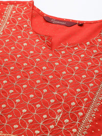 Thumbnail for Sangria Women Ethnic Motifs Embroidered Sequinned Kurta with Sharara With Dupatta - Distacart