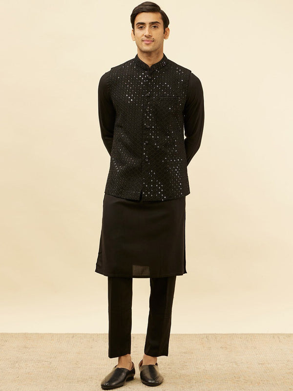 Manyavar Regular Kurta and Trousers With Nehru Jacket - Distacart