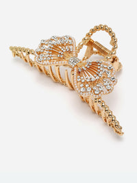 Thumbnail for Panash Gold-Toned & White Embellished Claw Clip - Distacart