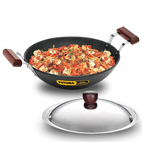 Thumbnail for Hawkins Futura 2.5 Litre Deep Fry Pan, Hard Anodised Kadai with Stainless Steel Lid
