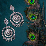 Thumbnail for Silver-Plated Alloy Kundan Studded Silver Round Earrings - The Pari - Distacart