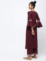 Thumbnail for Cheera Straight Front Keyholl Eligant Kurta With Straight Printed Borderd Design Plazo Set