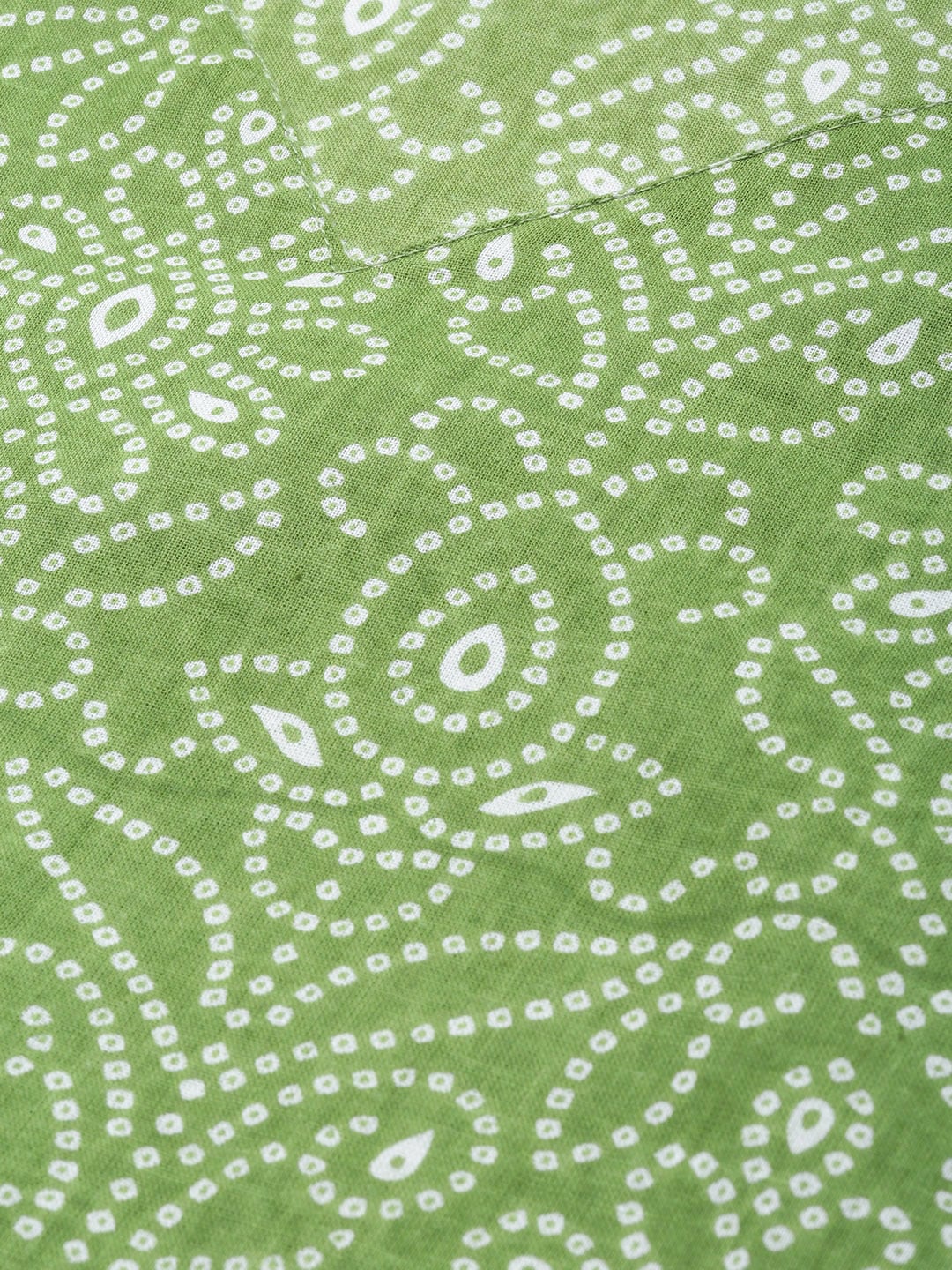 Sangria Women Green Bandhani Printed Pure Cotton Kurta - Distacart