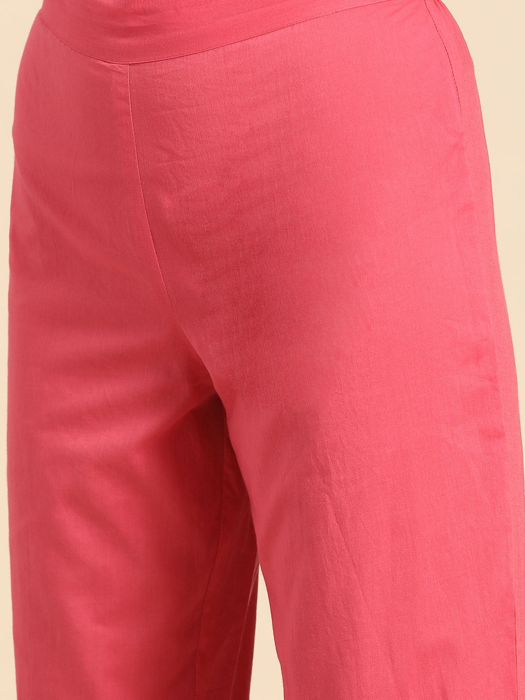 Sangria V-Neck Lace Detail Kurta with Trousers - Distacart