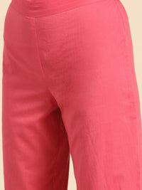 Thumbnail for Sangria V-Neck Lace Detail Kurta with Trousers - Distacart