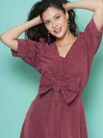 Thumbnail for Women Republic Pink Dress with Attached Bow - Distacart