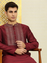 Thumbnail for House of Pataudi Men Yoke Design Long Sleeves Jashn Kurta - Distacart