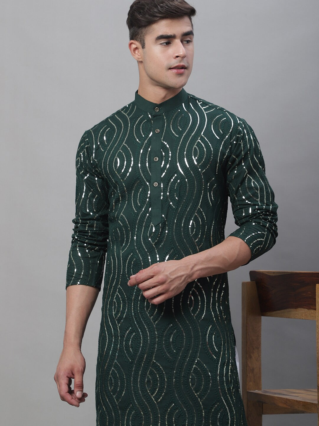 Sojanya Geometric Embroidered Pure Cotton Kurta With Churidar - Distacart