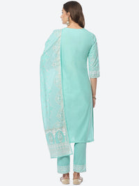 Thumbnail for Biba Women Floral Printed Kurta with Trousers & Dupatta - Distacart