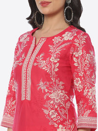 Thumbnail for Biba Women Floral Printed Straight Cotton Kurta - Distacart