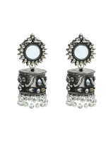 Thumbnail for Mominos Fashion Johar Kamal Women Silver Oxidised Jhumkas - Distacart