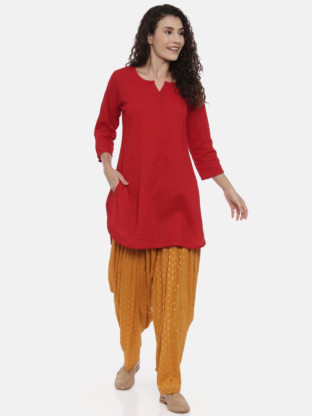 Souchii Tan Banarasi Thread Design Regular-Fit High-Rise Patiala - Distacart