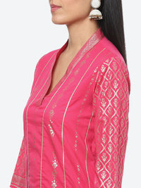 Thumbnail for Biba Women Ethnic Motifs Printed Gotta Patti Kurta with Trousers & With Dupatta - Distacart