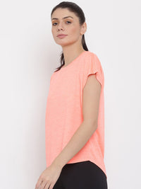Thumbnail for MKH Women Orange Dri-FIT Sports T-shirt - Distacart