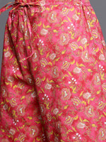 Thumbnail for Biba Women White & Pink Ethnic Motifs Printed Cotton Kurta with Palazzos & With Dupatta - Distacart