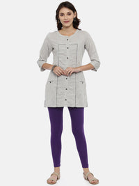 Thumbnail for Souchii Violet Solid Ankle-Length Leggings - Distacart