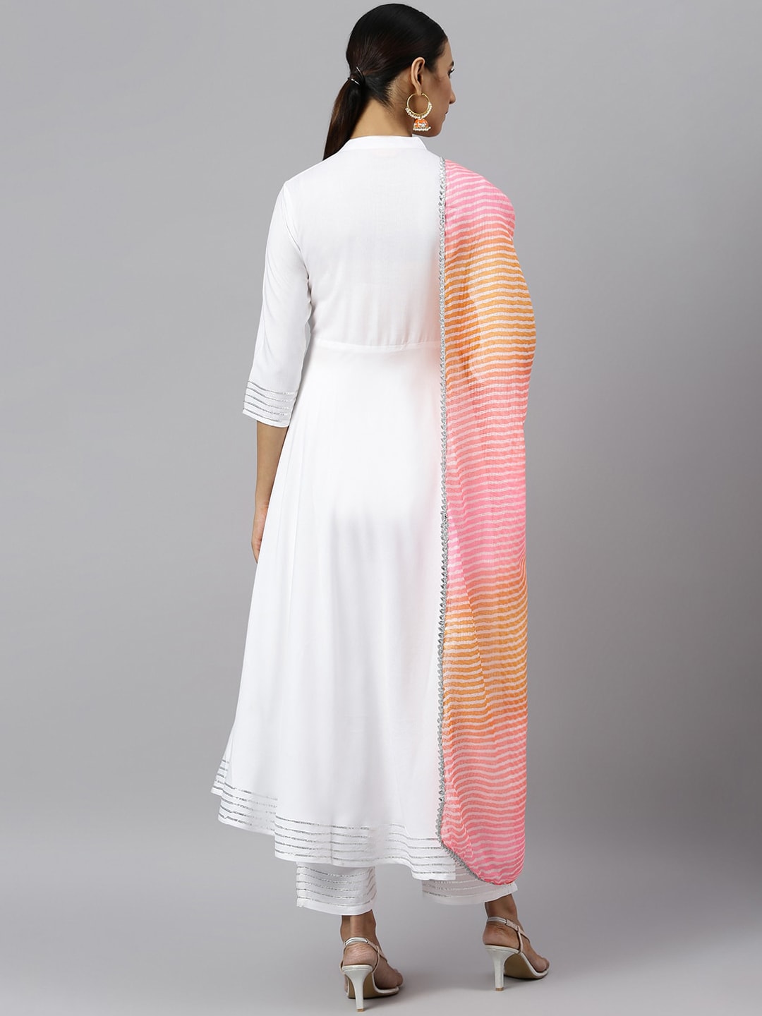 Khushal K Women White Regular Gotta Patti Kurta with Palazzos & With Dupatta - Distacart