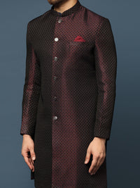 Thumbnail for KISAH Woven Design Cotton Sherwani Set - Distacart