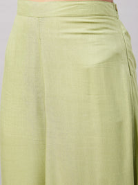 Thumbnail for InWeave Women's Light Green R Strappy Set W Green Red Print Cotton Dupatta - Distacart