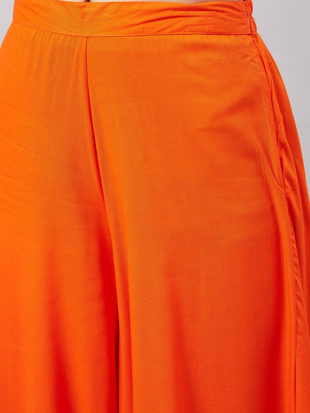 InWeave Women's Orange Gota Long Anrkali Kurta Set W Green Organza Dupatta - Distacart