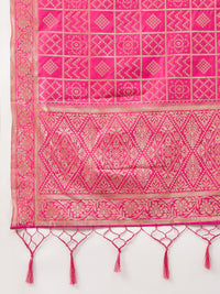 Thumbnail for InWeave Women's Wine Solid Strappy Set With Pink Brocade Dupatta - Distacart