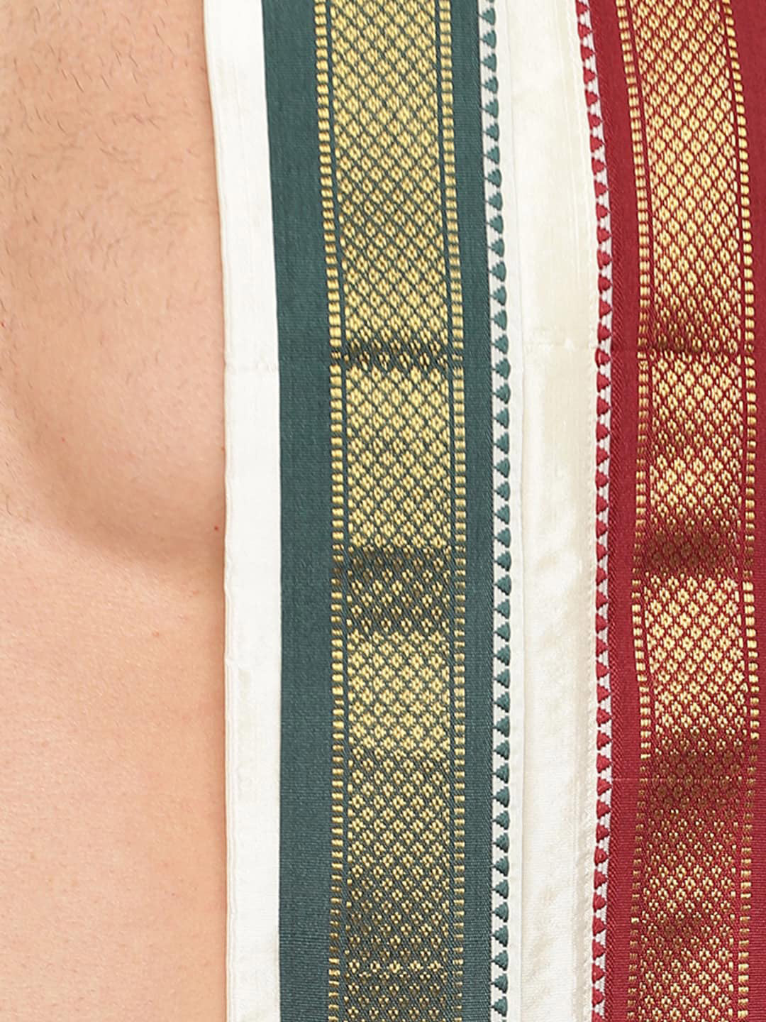 Sethukrishna Men Cream Coloured Solid Dhoti Pant With Angavastram - Distacart