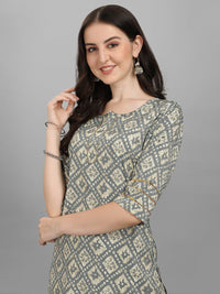 Thumbnail for HERE&NOW Women Grey Ethnic Motifs Printed Kurta With Palazzos - Distacart