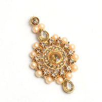 Thumbnail for Mominos Fashion Johar Kamal Gold-Plated Brass Finish Kundan/Stone Choker For Women (Golden) - Distacart
