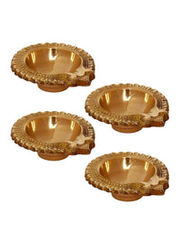 Thumbnail for eCraftIndia Set of 4 Handcrafted Brass Diyas - Distacart