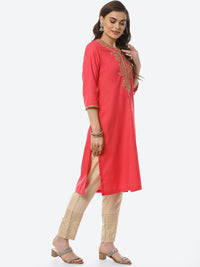 Thumbnail for Biba Women Fuchsia Yoke Design Pure Cotton Kurta with Trousers & With Dupatta - Distacart