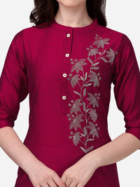 Thumbnail for HERE&NOW Women Floral Embroidered Thread Work Floral Kurta - Distacart