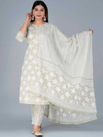 Thumbnail for Kalini Floral Printed Pure Cotton Kurta with Pyjamas & Dupatta - Distacart