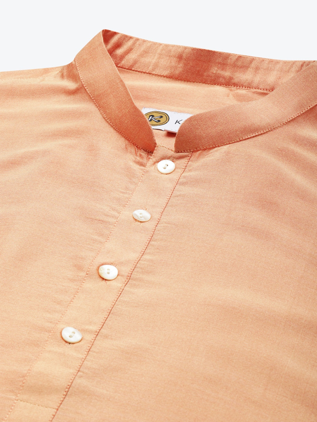 KISAH Men Beige & Orange Woven-Design Sherwani Set - Distacart