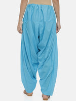 Thumbnail for Souchii Blue Solid Regular-Fit High-Rise Patiala - Distacart