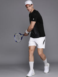 Thumbnail for HRX by Hrithik Roshan Geometric Printed Regular Fit Rapid-Dry Racket Sport T-shirt - Distacart